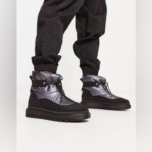 Timberland Women’s Ray City Black Gunmetal Puffer Boots Size 8.5 NEW